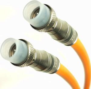 PHAT SATELLITE INTL 3GHz Underground RG11 Cable, Triple Shielded (77%) Gel Protected Braids, Weather Rubber Boot Fittings, DirecTV Coax Cable, Assembled in USA (390 feet, Orange)