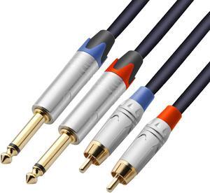 tisino RCA to 1/4 Cable, Dual RCA to Dual 1/4 inch TS Stereo Audio Interconnect Cable Patch Cords - 6.6 feet