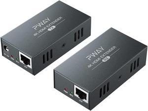 HDMI Extender Splitter 1x4 1080P@60Hz Over Cat 5E/6/7 Ethernet Cable 50m (165ft) Support EDID Copy POC Function (1 in 4 Out)