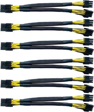 Endlesss GPU VGA PCI-e 8 Pin Female to Dual 8(6+2) Pin Male PCI Express Adapter Braided Sleeved Splitter Power Cable 9 inch (6 Pack)