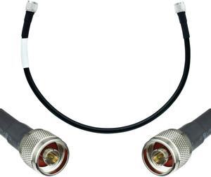 Equivalent Coaxial Cable 100ft - Heavy Duty Ultra Low Loss Coax Cable 50ohm - N Male to N Male - 100 feet Black - for Home and Commercial Signal Booster Installation