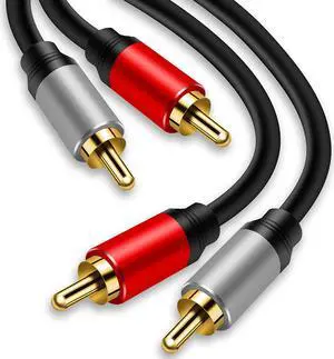 2RCA to 2RCA Cable 3Ft Gold-Plated 2 RCA Male to 2 RCA Male Stereo Audio Cable for Home Theater HDTV Gaming Consoles Hi-Fi Systems (3Ft/1M)
