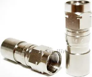 50 Pieces Corning Gilbert GF-EFC-6 RG6 Coax Conical Indoor/Outdoor Compression F Type Corrosion Resistant Nickel Plated Brass Coaxial Cable Connector Fittings