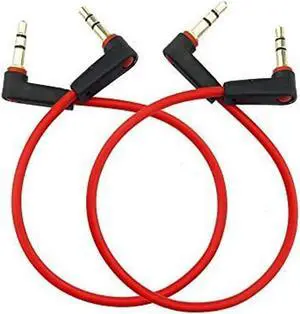 3.5mm Aux Cable 2Pack 8 inch 3-Pole 3.5mm Male Right Angle Stereo Audio Cable Headset Extension Cord for Beats Dr. Dre Studio iPhone Double Angled
