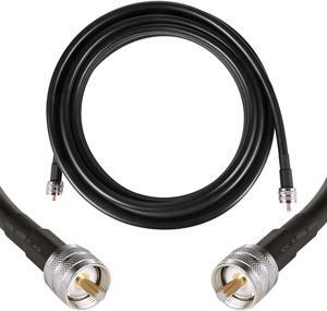 GEMEK 25ft PL259 to PL259 Low Loss Coax Extension Cable, UHF M/M Jumper for CB Radio, Antenna Analyzer, WiFi, SWR Meter, Ham Radio, Short Wave Radio - HF, VHF, UHF (50 Ohm Not for TV)