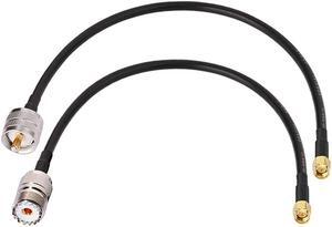 BINGFU SMA Male to UHF SO239 Female & PL259 Male RG58 Coaxial Jumper Cable 12 inch 30cm (2-Pack) for Portable VNA Vector Network Analyzer Antenna Analyzer Spectrum Analyzer SWR Meter Tester
