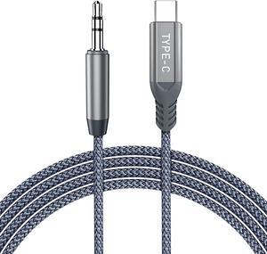 USB C to 3.5mm Male Audio Aux Cable, APETOO 6.6ft Type C Nylon Headphone Jack Stereo Speaker Car Aux Cord for Samsung Galaxy S21 plus S20 FE Note 20 Ultra Google Pixel 5 4 3 XL iPad Pro iPad Air 4