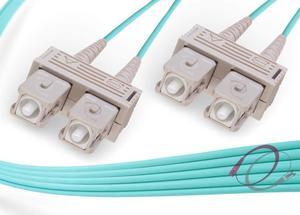 FiberCablesDirect - 4M OM4 SC SC Fiber Patch Cable | Indoor/Outdoor 100G SC to SC Multimode 50/125-4 Meter (13.12ft) | Length Options: 0.5M-300M | OM4 Compatibility: OM3/OM2 | 1Gb 10Gb 40Gb 100Gb