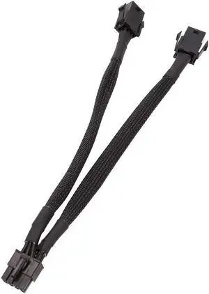 Dual 6 Pin Female to GPU 8 Pin Male, GPU Power Adapter Cable Braided Sleeved,Computer Cable, Computer Graphics Card Cable, 9 inches 1pack