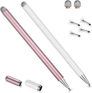 Stylus Pens for iPad Touch Screens Stylus Pencils High Sensitivity Disc & Fiber Tip Universal Stylus with Magnetic Cap Compatible with iPad iPhone Android  Tablets