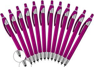 12 Pack Violet Stylus with Ball Point Pen for iPad Mini, iPad 2/3, New iPad, iPhone 5 4S 4 3GS, iPod Touch, Motorola Xoom, Xyboard, Droid, Samsung Galaxy Asus (12 Pack Violet)