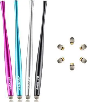 Capacitive Stylus Pens for Touch Screen with 4 Pack 6 Nanofiber Tips Compatible for Phones Tablets iPads Kindles (Silver Balck Rose Blue)