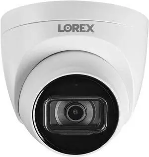 Lorex 4K HD Metal Dome Security Camera  Weatherproof Outdoor PoE Wired Home Security Camera - Color Night Vision, Long-Range IR, Listen-in Audio & Microphone, 105° Field of View Surveillance