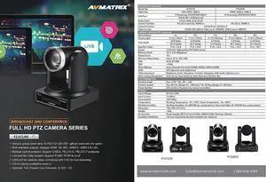 LILLIPUT AVMATRIX PTZ1270-30X Full HD PTZ Camera (30x Optical Zoom) Broadcast and Conference Full HD PTZ Camera for Live Streaming with Remote Control and Mount Bracket LILLIPUT AVMATRIX PTZ1270-30X Full HD PTZ Camera (30x Optical Zoom) Broadcast and Conference Full HD PTZ Camera for Live Streaming with Remote Control and Mount Bracket
