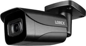 Lorex 4K Metal Bullet Camera  PoE Wired Home Security Add-On Camera - Motion Detection, Color Night Vision, Long Range IR, Weatherproof, Ultra HD Indoor & Outdoor Surveillance Black