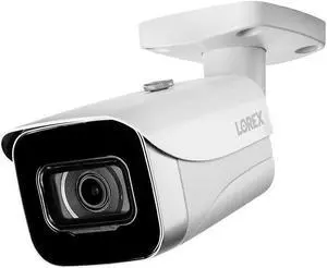 Lorex Fusion 4K Metal Bullet Camera  PoE Wired Home Security Add-On Camera - Motion Detection, Color Night Vision, Long Range IR, Weatherproof, Ultra HD Indoor & Outdoor Surveillance (White)