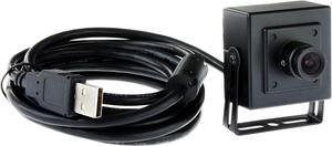 ELP 2.1mm Wide Angle Low Light USB Camera for Computer Home Industrial Video System 1.3megapixel 960P 0.01lux Mini PC Camera with Metal Case UVC USB2.0 Camera USB,with 3m/9.9ft Cable for Laptop