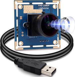 SVPRO USB Camera Board 1080P 30fps Web Camera with 170 Degree Fisheye Lens, CMOS OV2710 Mini USB Camera with UVC for Computer Support Android Linux Windows Mac OS