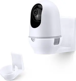 Adhesive Wall Mount for Nooie Cam 360 Baby Monitor Camera Shelf Holder, Easy to Install, No Tools Needed, No Mess, No Drilling, Strong Mount, White by Brainwavz