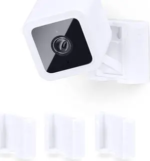 BRAINWAVZ 3 Pack Wall Mount for Wyze Cam V3 & V4, Adhesive VHB Stick On - Easy to Install, No Tools Needed, No Mess, No Drilling, Strong Adhesive Mount, White
