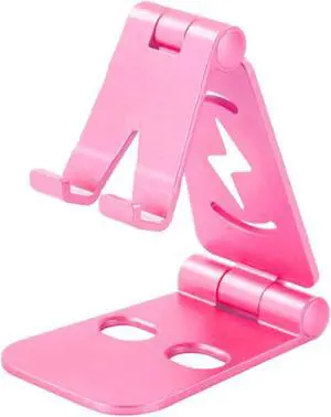 XIDUO Mobile Phone Stents Universal Phone Holder Lazy Adjustable Charging Base Desktop Stand for Phone Up to 8 Inches Foldable Phone Stands Mini (Color : Pink)
