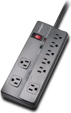 Kensington Guardian 8-Outlet, 6-Feet Cord, 1080 Joules Premium Surge Protector (K38218NA)