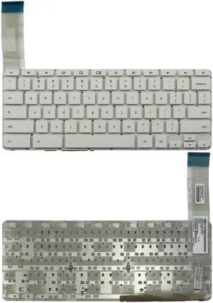 New US English White Laptop Keyboard (without palmrest) Compatible with HP Chromebook 14-SMB 14"
