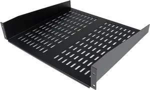 2U Server Rack Shelf - Universal Vented Cantilever Tray for 19" Network Equipment Rack & Cabinet - Heavy Duty Steel - 50lb - 16" Deep