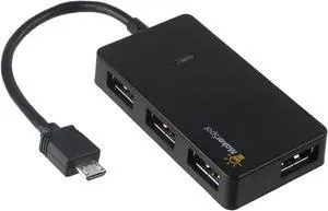 Micro USB OTG Hub for Raspberry Pi Zero 4 Port High Speed Sync and Extension Cable Adapter Also Works with Android Tablet Raspbian Jessie Linux