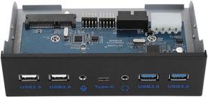 ASHATA USB Front Panel, USB3.0 Audio Optical Front Panel,3.5inch USB3.0 2.0 Type-c Mic Audio USB Hub