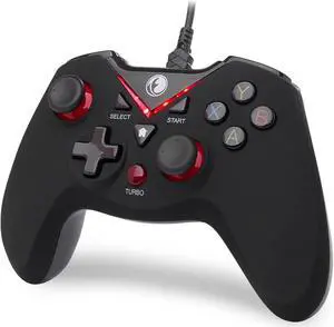 V-one Wired USB Gaming Controller Gamepad Joystick for PC (Windows XP/7/8/10/11) & Steam & Android & PS3 - Red