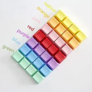 Blank Thick PBT Keycaps R1 R2 R3 R4 Single Switch OEM Height for Cherry MX RGB Gaming Mechanical Keyboard (R1, Pink)