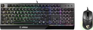 MSI Vigor GK30 Combo, 6-Zone RGB GK30 Gaming Keyboard & GM11 Gaming Mouse, Water Repellent & Splash-Proof, 5000 DPI