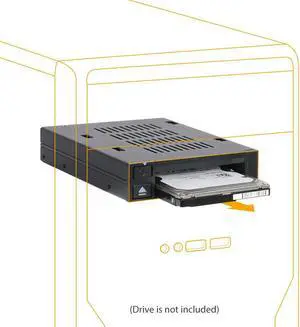 ICY DOCK 2.5” SSD Dock Trayless Hot-Swap SATA/SAS Mobile Rack for Ext 3.5” Bay - flexiDOCK MB521SP-B
