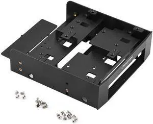 Zerone 5.25'' to 3.5''/ 2.5'' Bay Adapter 5.25" Floppy-Drive to Dual 2.5 x 3.5 HDD/SSD Bay Cover Computer Mounting Bracket Kit for PC