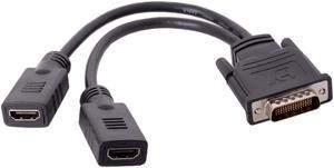 DMS 59 Pin to 2 HDMI Cable, CABLEDECONN DMS 59 Pin Male to HDMI Female Dual Monitor Extension Cable Adapter for Lhf Graphics Card (DMS 59 pin Dual hdmi)