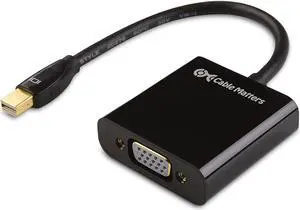 Mini DisplayPort to VGA Adapter (Mini DP to VGA) in Black - Thunderbolt and Thunderbolt 2 Port Compatible