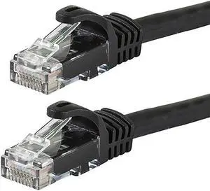 Monoprice Cat6 Ethernet Patch Cable - 7 Feet - Black (12-Pack) Snagless RJ45 550MHz UTP Pure Bare Copper Wire 24AWG - FLEXboot Series