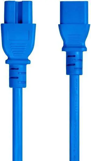 Monoprice 133658 14AWG Heavy-Duty Computer Extension Power Cable/Cord - 6ft - Blue 15A 14AWG (IEC-320-C14 to IEC-320-C15)
