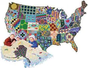 An American Quilt 600 Piece Shaped Jigsaw Puzzle by SunsOut