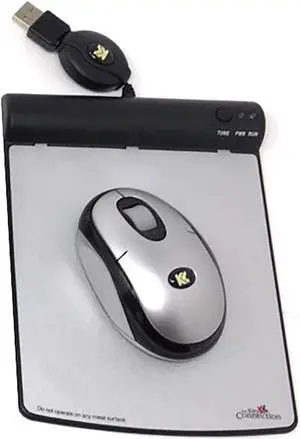 Key Connection Battery Free Wireless Optical Mouse and 2 ft. Wired USB Pad - Perfect for A Laptop and Most Desktops Within 2 ft. of Included Mouse Pad