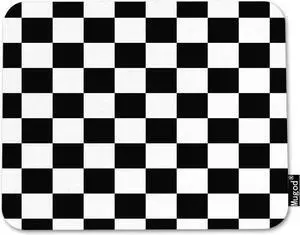 Checkerboard Mouse Pad Geometric Checkered Plaid Pattern Black and White Mouse Mat Non-Slip Rubber Base Mousepad for Computer Laptop PC Gaming Working Office & Home 9.5x7.9 Inch