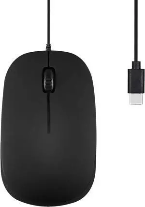 Perixx PERIMICE-201C USB Type C Wired Optical Mouse with 3-Button, Scroll Wheel, 1000 DPI, Black