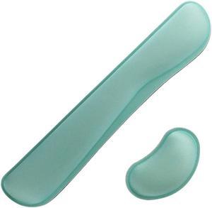 Poualss Memory Foam Set Keyboard and Mouse Wrist Pad Rest,Cushion Support for Office,Gaming,Computer,Laptop and Mac,Pain Relief& Easy Typing (Mint Green)