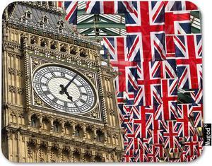 Mugod Union Jack Flags and Big Ben Mouse Pad Big Ben and Flag of The United Kingdom in London City Decor Gaming Mouse Pad Rectangle Non-Slip Rubber Mousepad for Computers Laptop 7.9x9.5 Inches