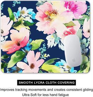 Auhoahsil Mouse Pad, Square Floral Design Anti-Slip Rubber Mousepad with Stitched Edges for Gaming Office Laptop Computer PC Women Men Kids, Pretty Custom Pattern, 9.8 x 7.9 in, Blue Daffodil Flowers