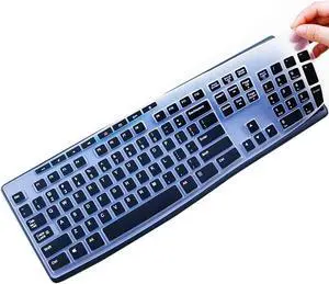 MUBUY Keyboard Cover Skin Protector Fit Logitech MK275 MK270 Wireless Keyboard Logitech K200 K260 K270 MK200 MK260 Keyboard (NOT Fit Other Model Keyboards)-Black