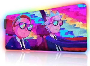 RGB Mouse pad Anime Rainbow Space Custom Design Mousepad,Mouse Pads with Non-Slip Rubber Base,Stitched Edges Mouse mat,Washable Desk pad for Computer Keyboard mice Laptop & PC,31.5x11.8 inch