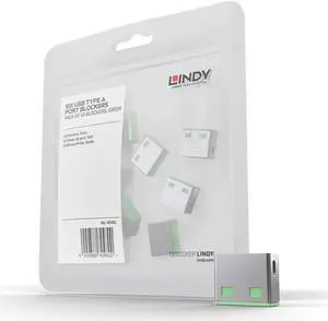 Lindy USB Port Blocker - Pack of 10 - Green 40461 Lindy USB Port Blocker - Pack of 10 - Green 40461