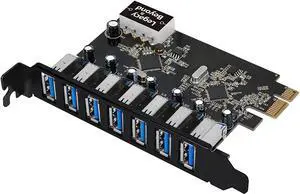 Legacy and Beyond Series PCIe to USB 3.0 7-Port PCI Express Card (External PCIe Host Card), Supports UASP